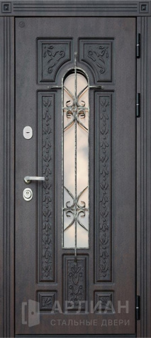 Фото «Дверь в коттедж с витражом №410»