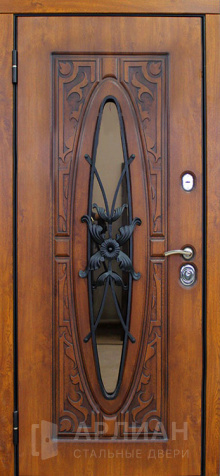 Фото №2 «Входная квартирная дверь винорит с шумоизоляцией и кованной решеткой №23»